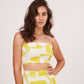 Yellow Printed Strappy Top