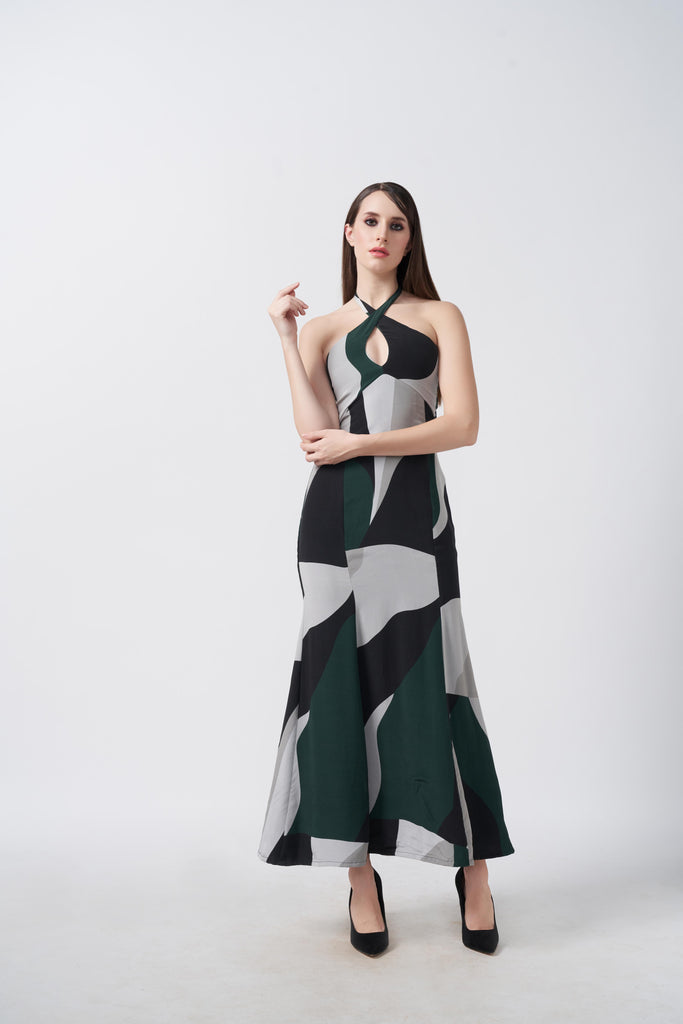 Mystic Symphony Tie-Back Dress