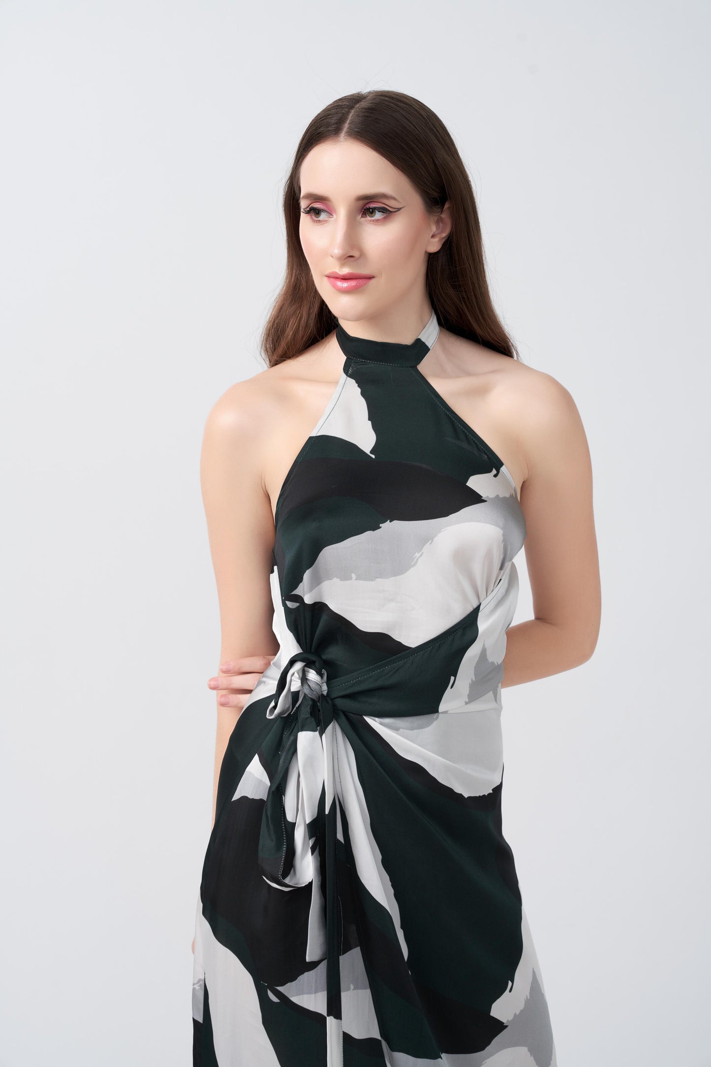 Forest Whisper Silk Dress