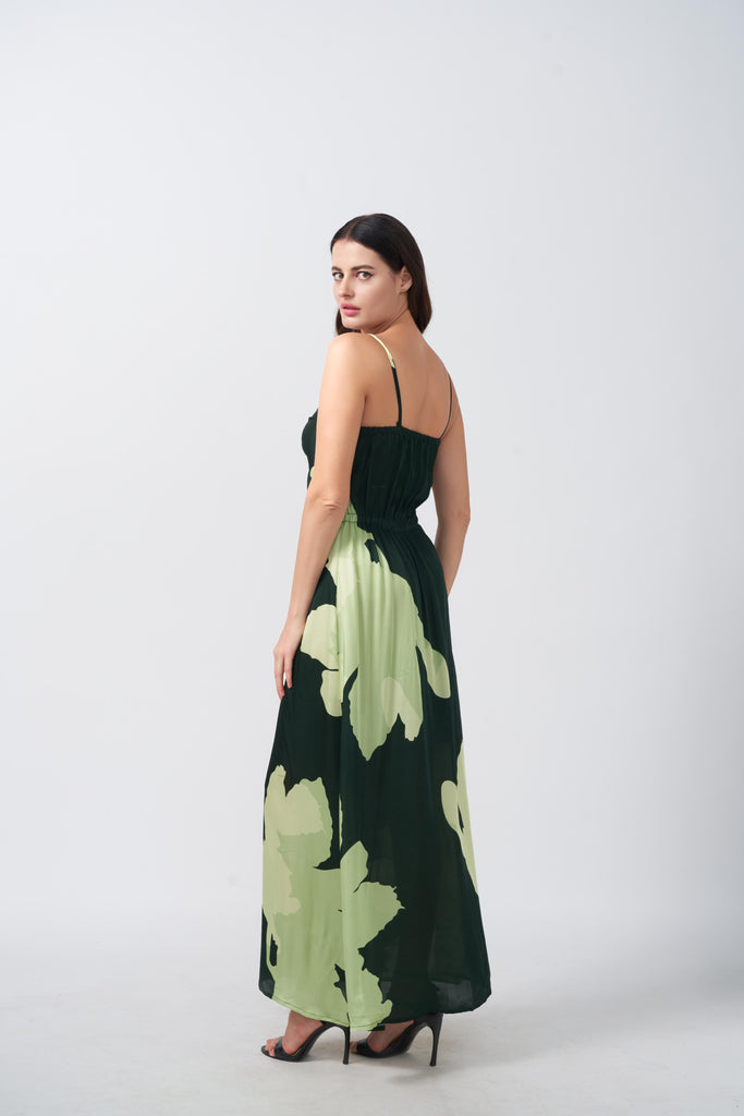 Verdant Allure Rouched Dress