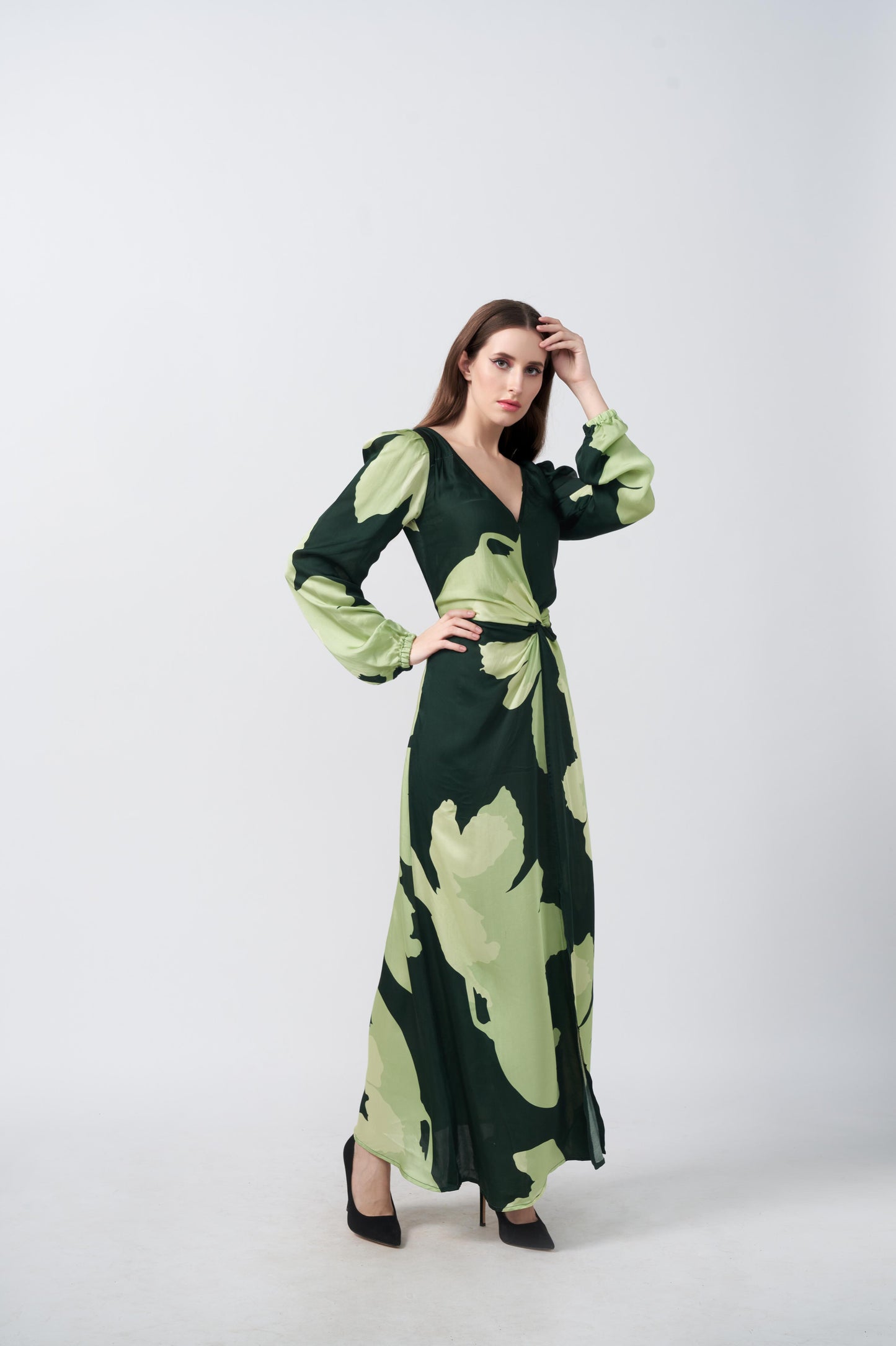 Green Whisper Silk Dress