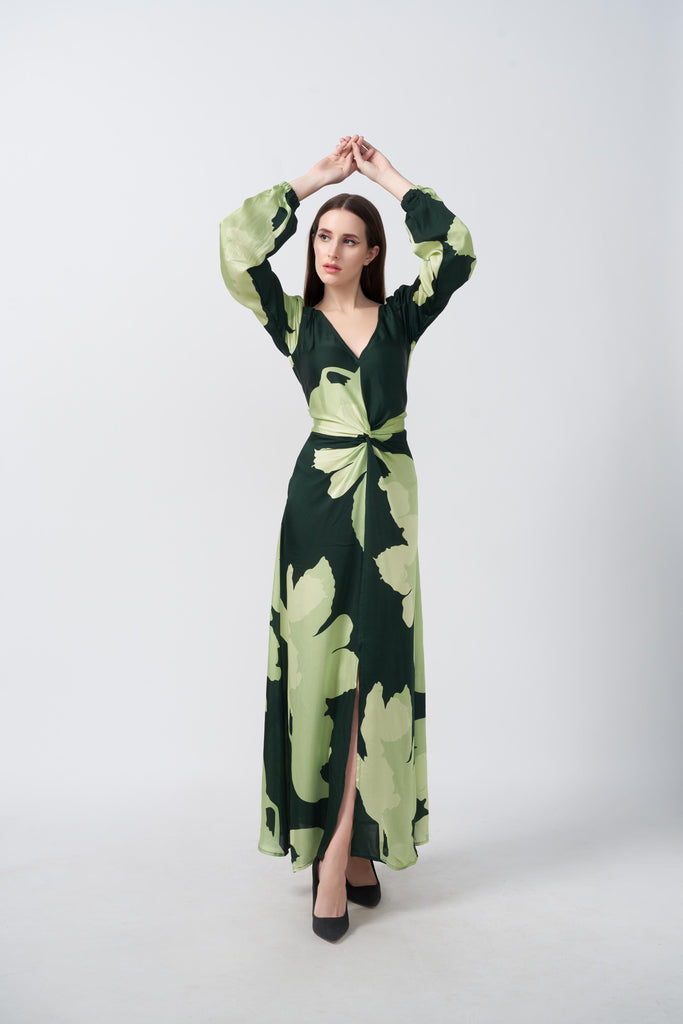 Green Whisper Silk Dress