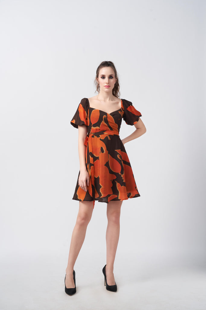 Sunset Romance Crepe Dress