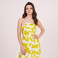 Yellow Printed Short Tube Dress