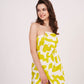 Yellow Printed Short Tube Dress