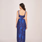 Azure Blossom Elegance Midi Dress