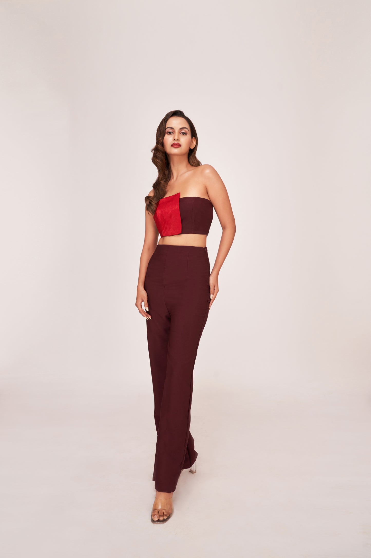 Crimson Mocha Elegance Co-Ord Set