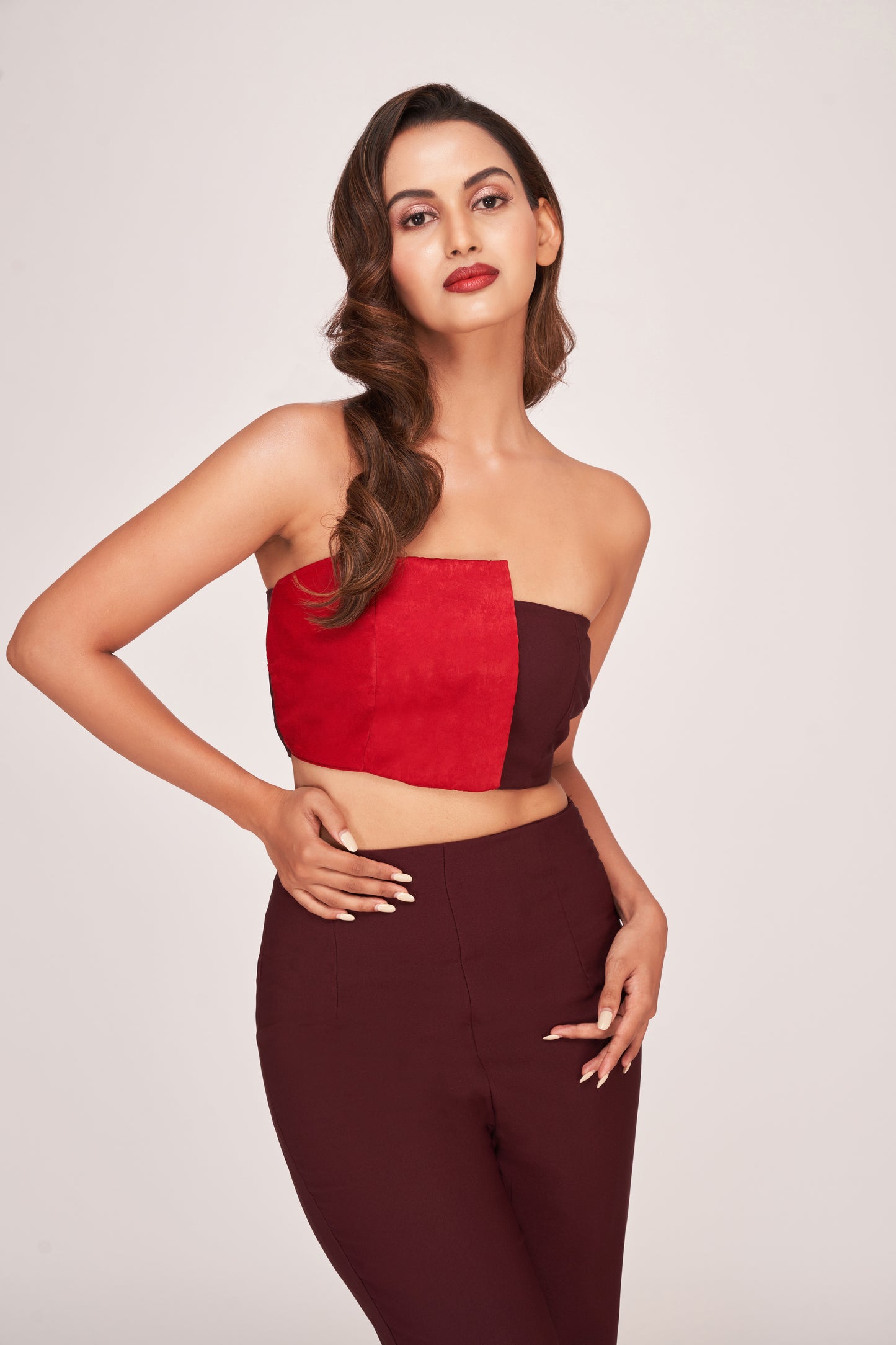 Crimson Mocha Elegance Co-Ord Set