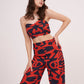 Stylish V-neck muslin crop top with geometric print from Designer Co Ord Set, for a flattering and chic look