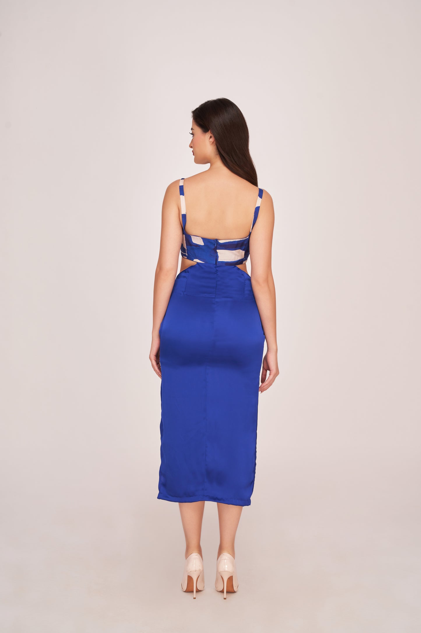 Sapphire Elegance Midi Dress